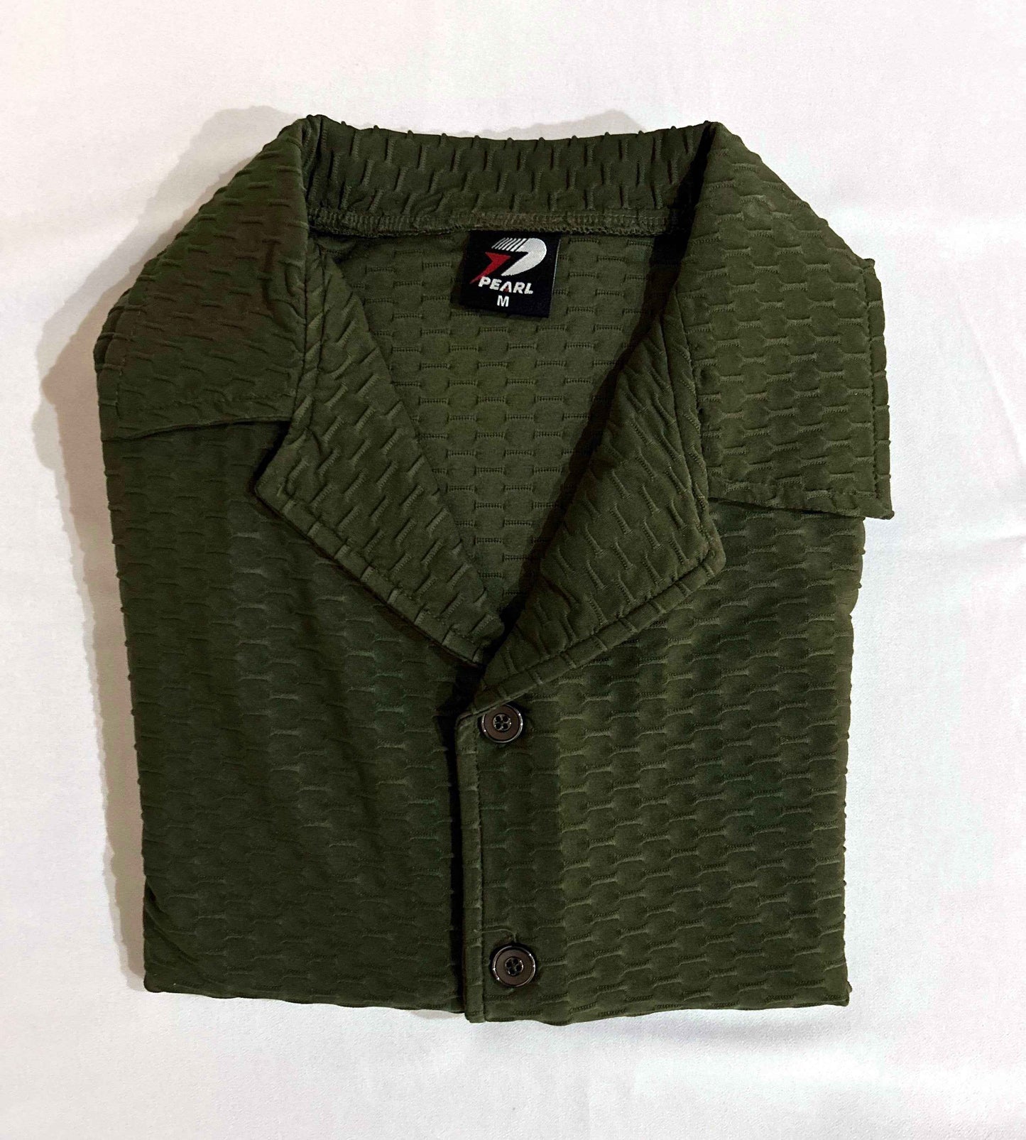 Waffle Knit Cuban Collar T-Shirt - Button Down Casual