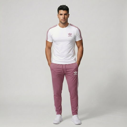 Men's coral pink 2-piece gym set - Pearl Men Premium Gym Wear in Pakistan