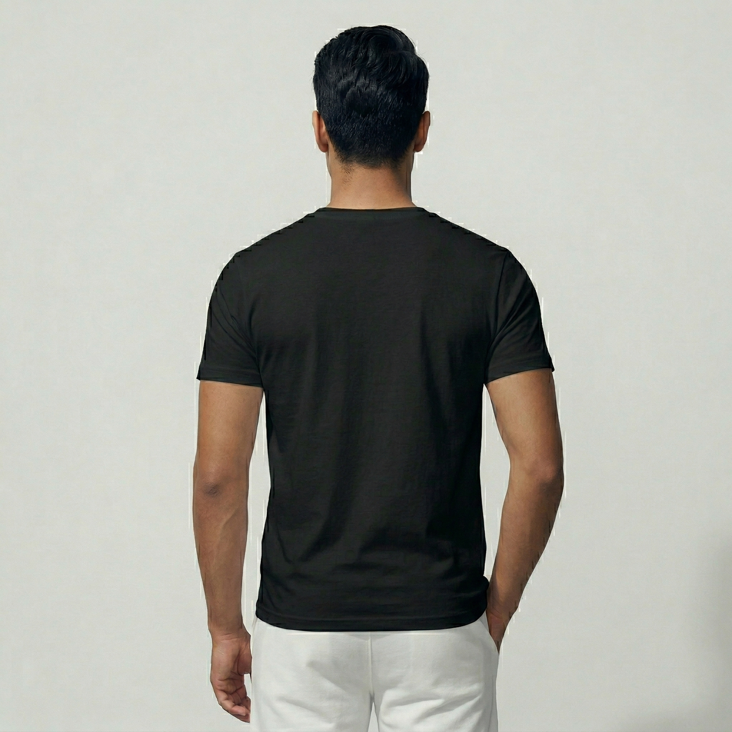 Pearl Men's jet black digital printed lion t-shirt street wear - Back View