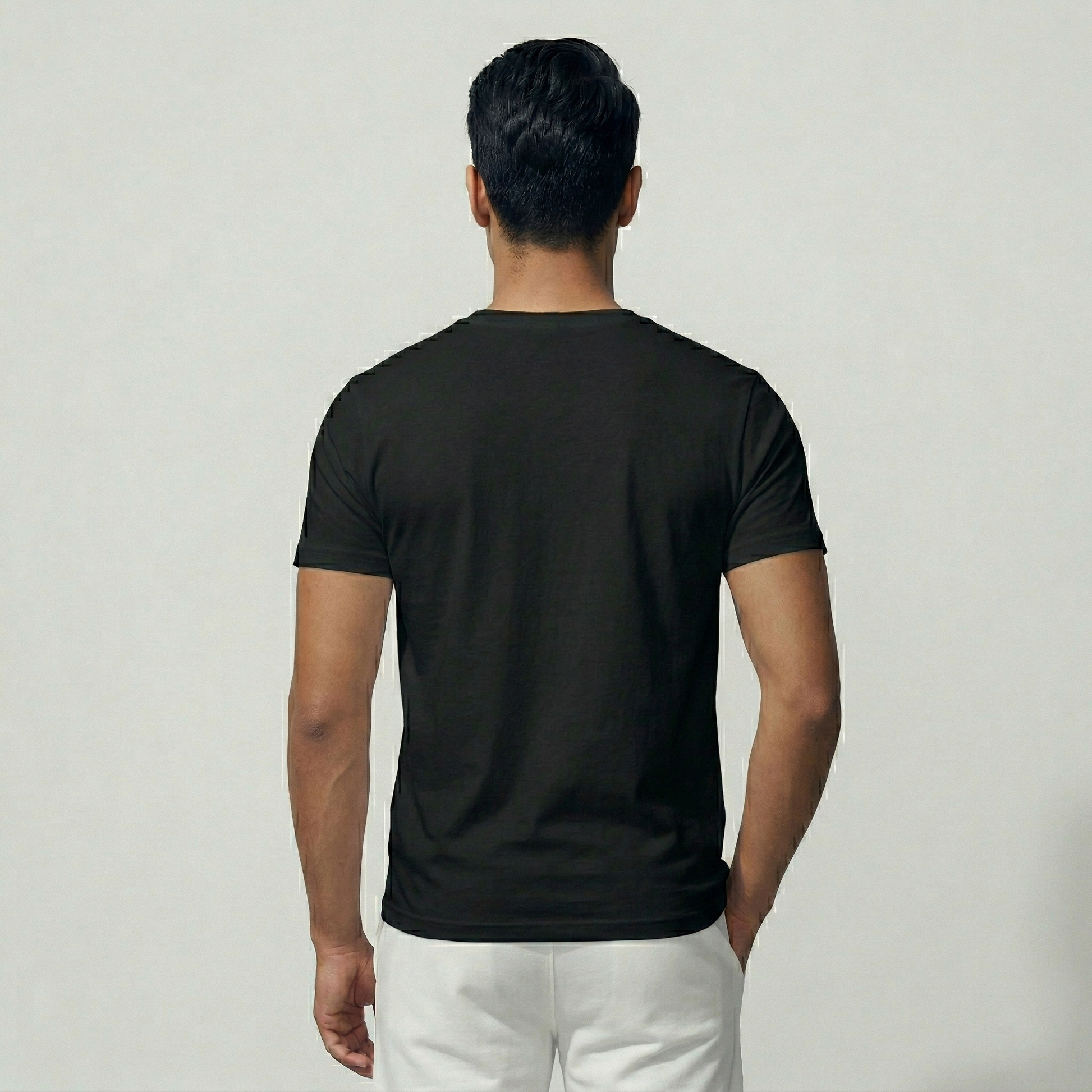 Pearl Men's jet black digital printed lion t-shirt street wear - Back View