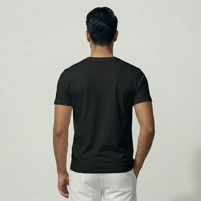 Pearl Men's jet black digital printed lion t-shirt street wear - Back View
